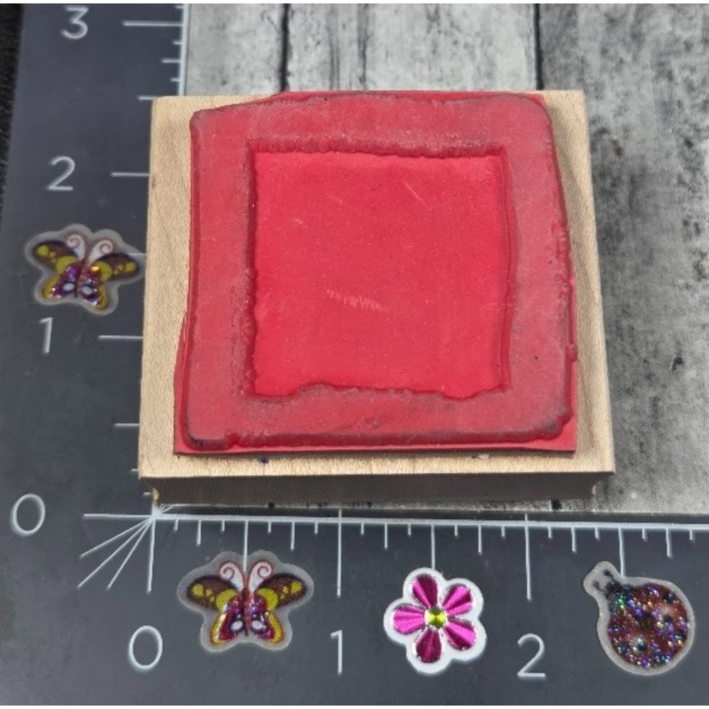 Just For Fun Double Sided Frame Background 2001 Rubber Stamp Wood #A67